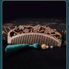 1716434657530-c1b64ace9da84cd8adb9921ec9cdda6f-goods Peekingoose - Elegant Black Sandalwood Hair Comb - Double-Sided Carved Vintage Design For All Hair Types, Portable Wooden Grooming & Styling Tool