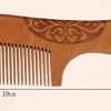 Peekingoose - Vintage Wood Handle Comb 19 CM Long Peach Wood Comb Hair Stylist Professional Ladies Thickened Carved Wood Comb Old Wood Comb Double-sided Carved Hair Comb