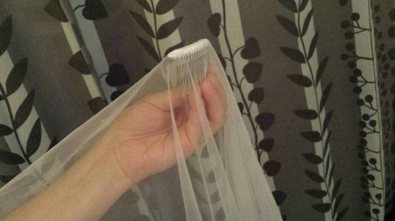 Peekingoose - Extra Long 22 Teeth Tulle-wrapped Metal Comb, 8.5cm x 4.8cm, Perfect For Holding Any Long Wedding Veils In Place