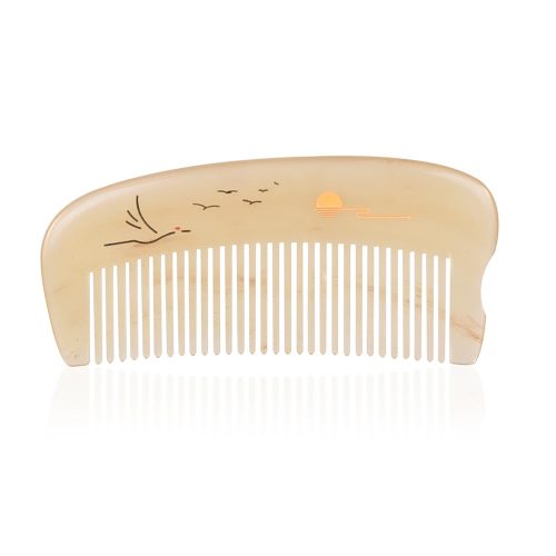 Peekingoose - Hair Comb for Women Sheep Horn Pocket-size Antistatic Scalp Massage 1pc