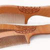 Peekingoose - Vintage Wood Handle Comb 19 CM Long Peach Wood Comb Hair Stylist Professional Ladies Thickened Carved Wood Comb Old Wood Comb Double-sided Carved Hair Comb