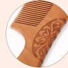 Peekingoose - Vintage Wood Handle Comb 19 CM Long Peach Wood Comb Hair Stylist Professional Ladies Thickened Carved Wood Comb Old Wood Comb Double-sided Carved Hair Comb