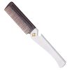 Peekingoose - Stainless Steel Folding Comb, Pocket Comb for Men and Women, Black