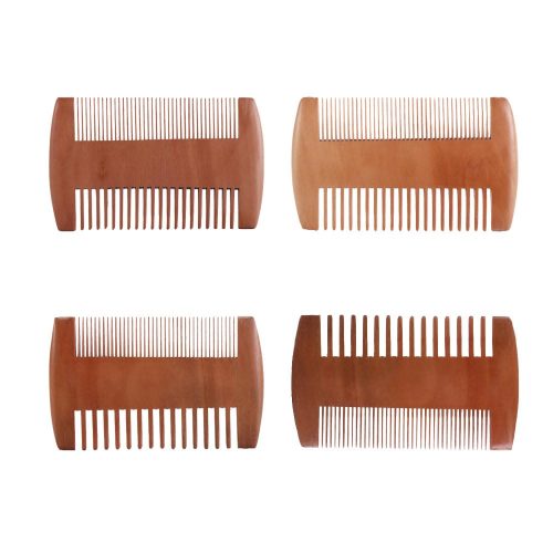 Peekingoose - 4 Pcs Natural Peach Wood Combs, Vintage Double-Sided Comb Classic Style Wooden Wide Tooth and Narrow Tooth Comb for Head Care