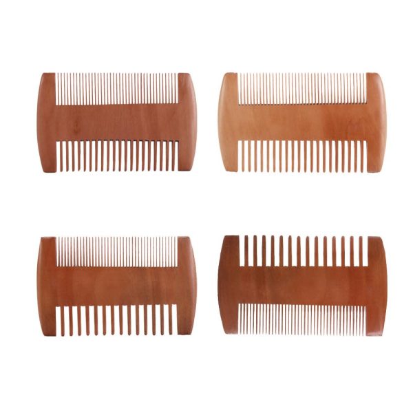 Peekingoose - 4 Pcs Natural Peach Wood Combs, Vintage Double-Sided Comb Classic Style Wooden Wide Tooth and Narrow Tooth Comb for Head Care