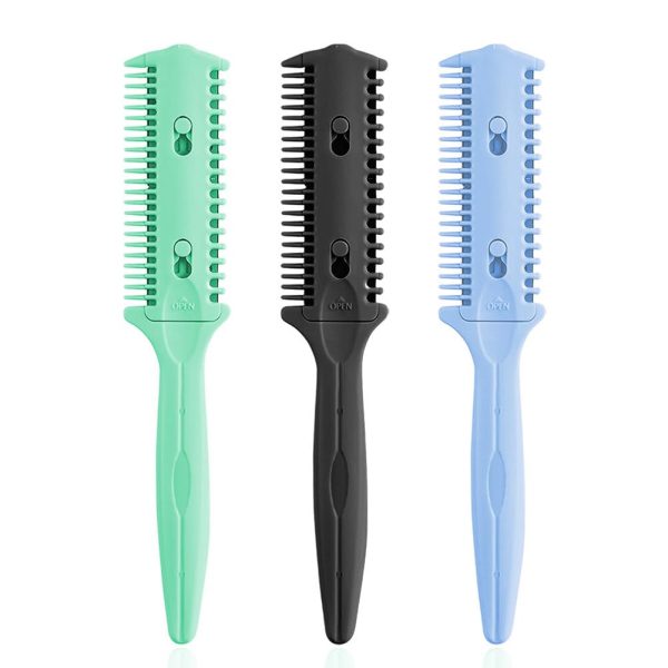 Peekingoose - 3 Pack Haircut Razor Comb- Double Sided Razor, Hair Styling Razor Scissors Comb, Split Ends Hair Trimmer Styler for Thin and Thick Hair Cutting and Styling (Green)