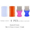 Peekingoose - 4 Pcs Head Hair Comb Including 2 Pieces Hair Comb Double Sided 2 Pieces Removal Dandruff Comb with Metal Teeth