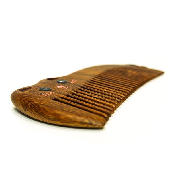 Peekingoose - Anti-Static Wood Shaped Kitty Cat Comb