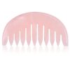 Peekingoose - Jade Comb for Head Massage Anti-Static Hair Crystl Comb, Real Natural Rose Quartz Crystal Gua Sha Comb Scraping Massage Tool for Body Relaxing