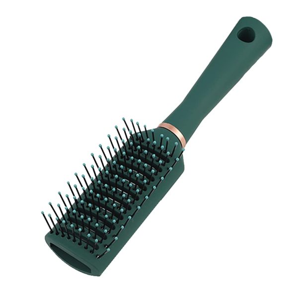 Peekingoose - Detangling Brush Anti-Static Detangler Hair Brush Blow Drying Hairbrush Comb Nylon Bristle Pins Fashion Massage Brushes Wet or Dry All Hair Types Styling Dark Green Color (Vented)
