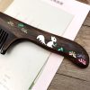 Peekingoose - Antique wooden comb men's and women's hair comb sandalwood comb mother-and-pearl craft hand-painted comb personality creative business engraved characters Birthday gift girl (1 squirrel long-handled horn wooden comb gift box)