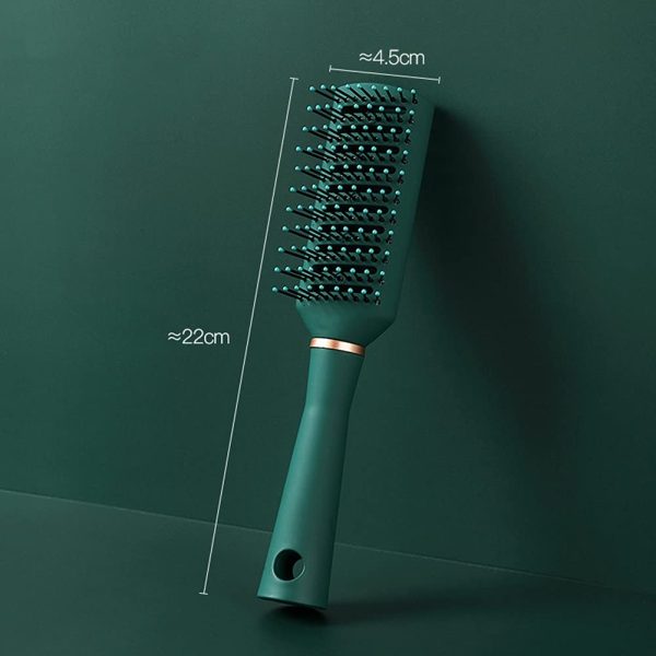 Peekingoose - Detangling Brush Anti-Static Detangler Hair Brush Blow Drying Hairbrush Comb Nylon Bristle Pins Fashion Massage Brushes Wet or Dry All Hair Types Styling Dark Green Color (Vented)