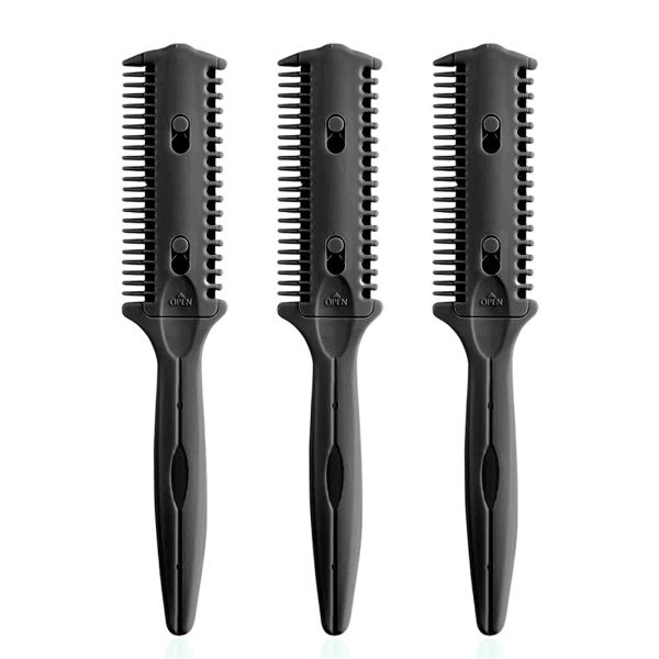 Peekingoose - 3 Pack Haircut Razor Comb- Double Sided Razor, Hair Styling Razor Scissors Comb, Split Ends Hair Trimmer Styler for Thin and Thick Hair Cutting and Styling (Green)
