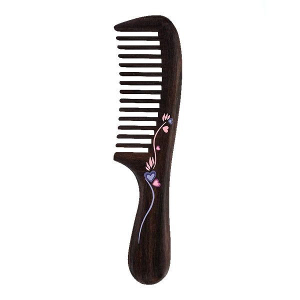 Peekingoose - Anti-Static, Wood Comb with Dragonfly and Lightning