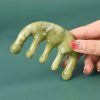 Peekingoose - Jade Comb Jade Hair Comb Guasha Scalp Comb Massage Hair Comb Wide Tooth Comb Jade Massager for Scalp Care, Handheld Head and Meridians Scalp Care Massage Tool, Health Massage (1Pcs)