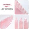 Peekingoose - Jade Comb for Head Massage Anti-Static Hair Crystl Comb, Real Natural Rose Quartz Crystal Gua Sha Comb Scraping Massage Tool for Body Relaxing