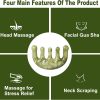 Peekingoose - Jade Comb Jade Hair Comb Guasha Scalp Comb Massage Hair Comb Wide Tooth Comb Jade Massager for Scalp Care, Handheld Head and Meridians Scalp Care Massage Tool, Health Massage (1Pcs)