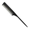 Peekingoose - Professional Teasing Comb, Fine and Wide Tooth Hair Barber Comb, Black Carbon Fiber Cutting / Styling / Hairdressing Comb For All Hair Types