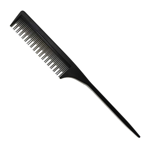 Peekingoose - Professional Teasing Comb, Fine and Wide Tooth Hair Barber Comb, Black Carbon Fiber Cutting / Styling / Hairdressing Comb For All Hair Types