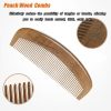 Peekingoose - Pack Peach Comb, Wooden Fine Tooth Comb, Anti-static Hand Carved Pattern Pocket Size Travel Beard Comb, Hair Massage Tool Care Accessories, Suitable for Women, Men, Children
