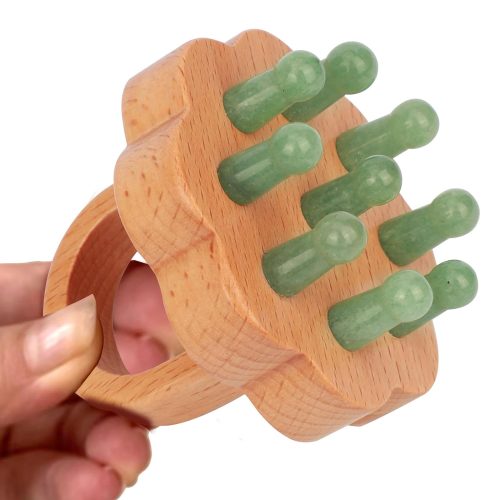 Peekingoose - Scalp Massager,Head Scalp Comb,Jade-Wooden Comb for Head Stress Relax Massage Tool for Hair Growth Relieve Headaches