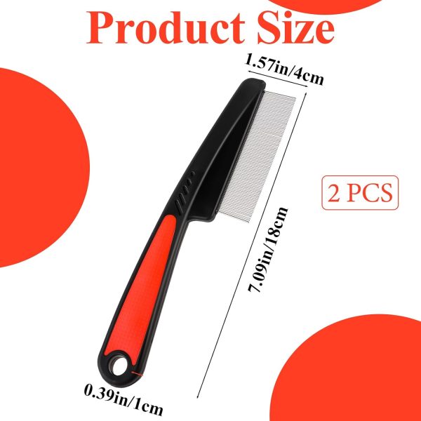 Peekingoose - Pieces Stainless Steel Dandruff Fine Tooth Comb High Strength Wide Teeth Hair Combs Professional Hair Grooming Combs Multifunctional Scalp Care Tool Suitable for Kids and Adults