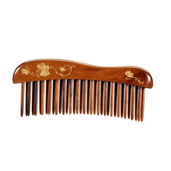Peekingoose - Wooden Hair Comb Wide-tooth Inserted Teeth for Women Curly Hair