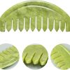 Peekingoose - Jade Head Comb Massage,Natural Jade Stone Head Therapy Massage Comb,Jade Hair Comb Scalp Massager Comb Scalp Care Massage Tool (3.14X1.57X0.16inch)