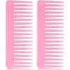 Peekingoose - Large Hair Detangling Comb, Wide Tooth for Curly, Wet Dry Hair, No Handle Comb Styling Shampoo Comb (White, Cyan)