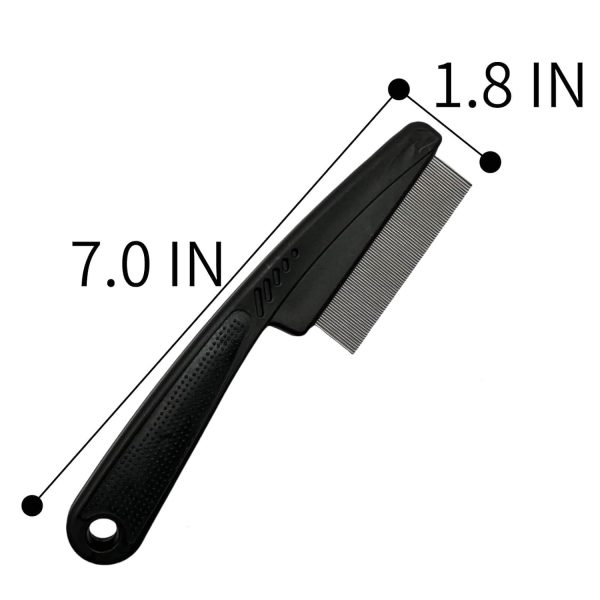 Peekingoose - Dandruff Comb, Stainless Steel Fine Tooth Dandruff Remover, Professional Hair Comb for Kids and Adults (Black)