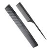 Peekingoose - Professional Teasing Comb, Fine and Wide Tooth Hair Barber Comb, Black Carbon Fiber Cutting / Styling / Hairdressing Comb For All Hair Types
