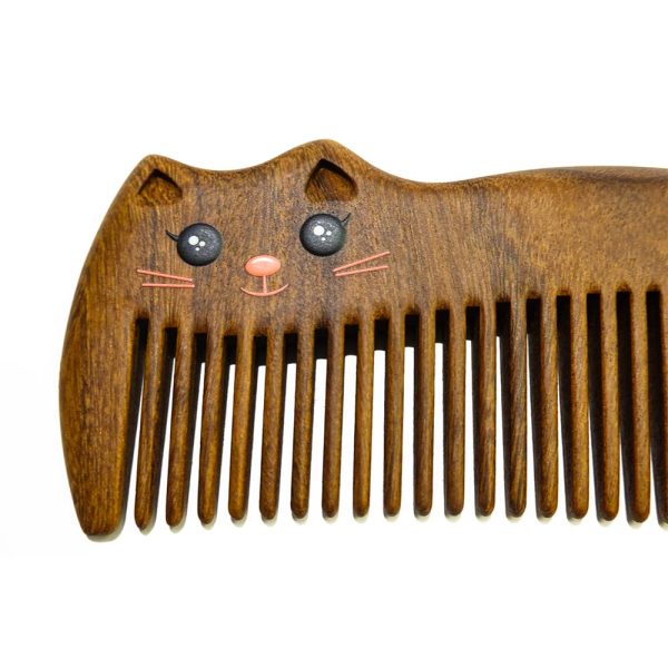 Peekingoose - Anti-Static Wood Shaped Kitty Cat Comb