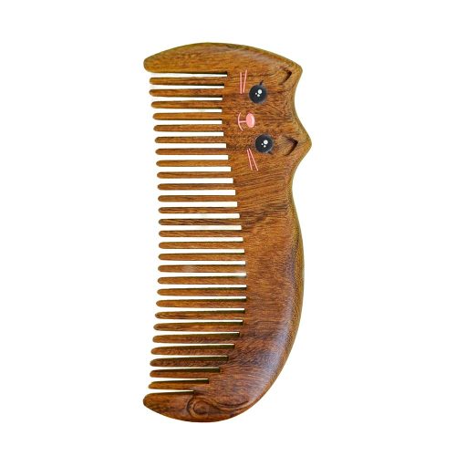 Peekingoose - Anti-Static Wood Shaped Kitty Cat Comb