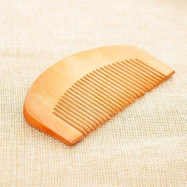 Peekingoose - Peach Wood Wooden Comb Anti-Static Comb Close Tooth Comb 2 PCS