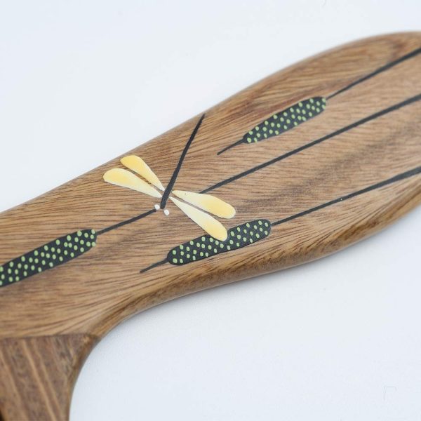 Peekingoose - Anti-Static, Wood Comb with Dragonfly and Lightning