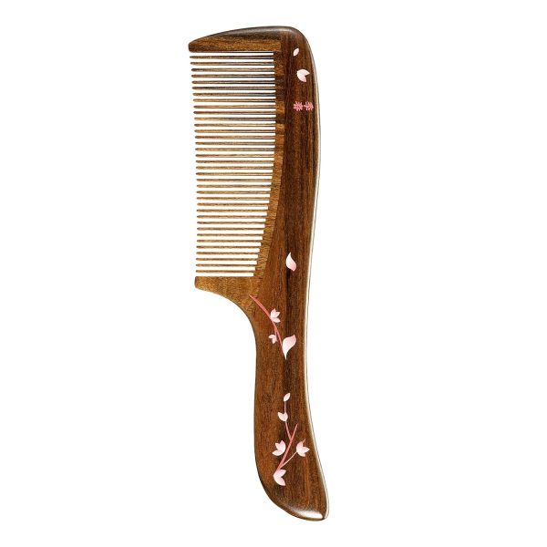 Peekingoose - Anti-Static, Wood Comb with Dragonfly and Lightning