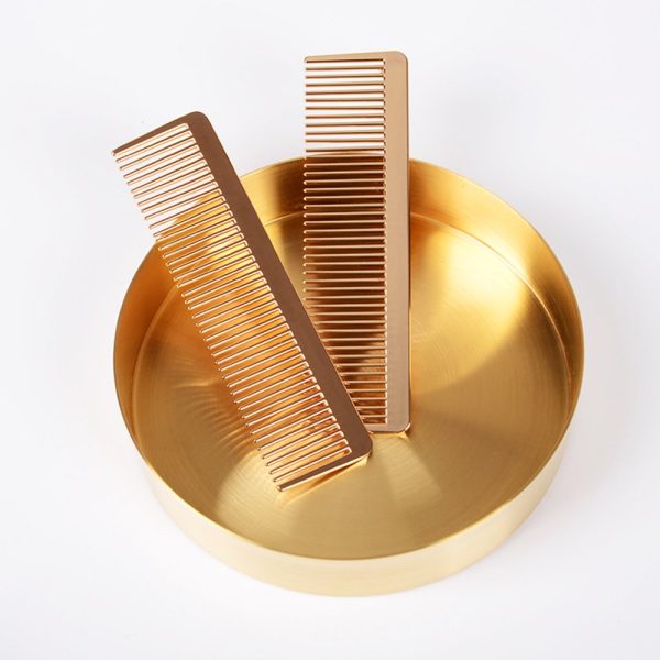 Peekingoose - Portable Metal Comb, Minimalist Pocket Golden Hair Comb for Women Men Unisex