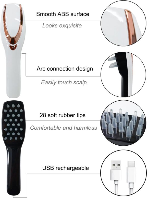 Peekingoose - Scalp Massager, Electric Scalp Massage Brush, Hair Massage Brush, Electric Head Scratcher, Massage Comb with Soft Rubber