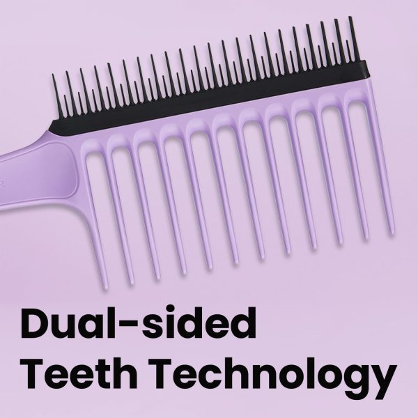Peekingoose - Tangle Teezer The Wide Tooth Comb for Curly Hair, Double-Sided Detangling Comb for All Hair Types, Wet and Dry Detangling, Lilac