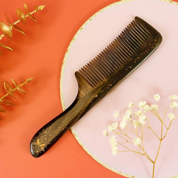 Peekingoose - Wood Hair Comb for Women Antistatic Firefly 1pc