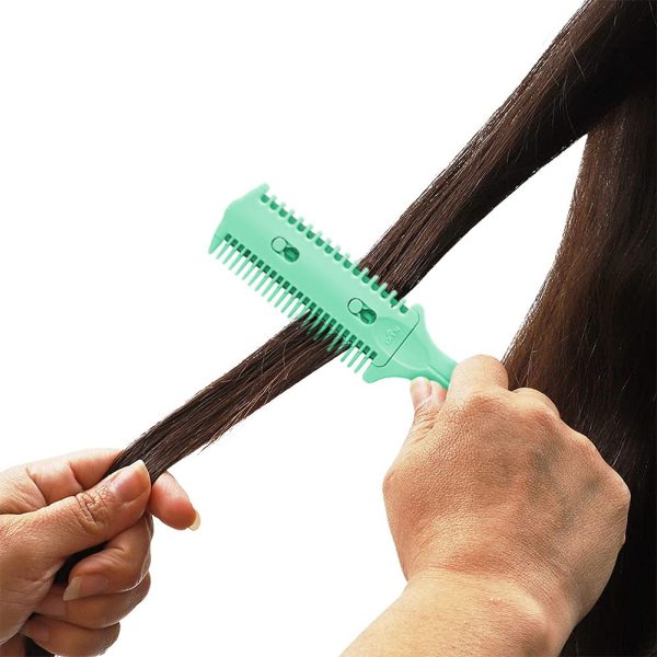Peekingoose - 3 Pack Haircut Razor Comb- Double Sided Razor, Hair Styling Razor Scissors Comb, Split Ends Hair Trimmer Styler for Thin and Thick Hair Cutting and Styling (Green)