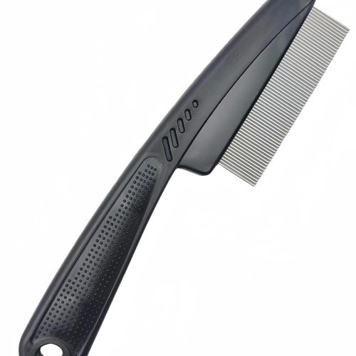 Peekingoose - Dandruff Comb, Stainless Steel Fine Tooth Dandruff Remover, Professional Hair Comb for Kids and Adults (Black)