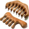 Peekingoose - Loc Comb 2 Pack Massage Comb Wooden Scalp Massager Wood Head Massager Green Sandalwood Wooden Comb for Women Men