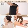 Peekingoose - Wooden Scalp Massage Beauty Comb, No Static Handheld Wide Tooth Hair Comb Gua Sha Meridians Massager Body Massage Tool for Women Men hair care, Acupoint Massage, neck, facial (Style-A)