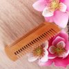 Peekingoose - 4 Pcs Natural Peach Wood Combs, Vintage Double-Sided Comb Classic Style Wooden Wide Tooth and Narrow Tooth Comb for Head Care