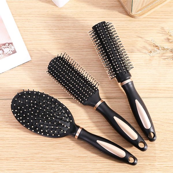 Peekingoose - Pack of 4 Hair Brush Set Anti Static Massage Oval Comb Round Hair Brush Vent Hair Brush Detangling Brush Paddle Brush for Women Men Kid All Wet or Dry Hair's Detangle, Massage, Add Shine, QXDAI-10