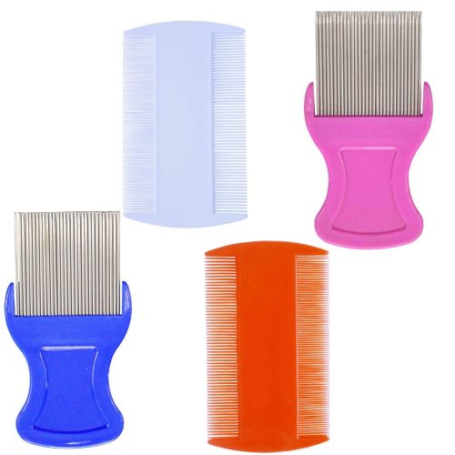Peekingoose - 4 Pcs Head Hair Comb Including 2 Pieces Hair Comb Double Sided 2 Pieces Removal Dandruff Comb with Metal Teeth