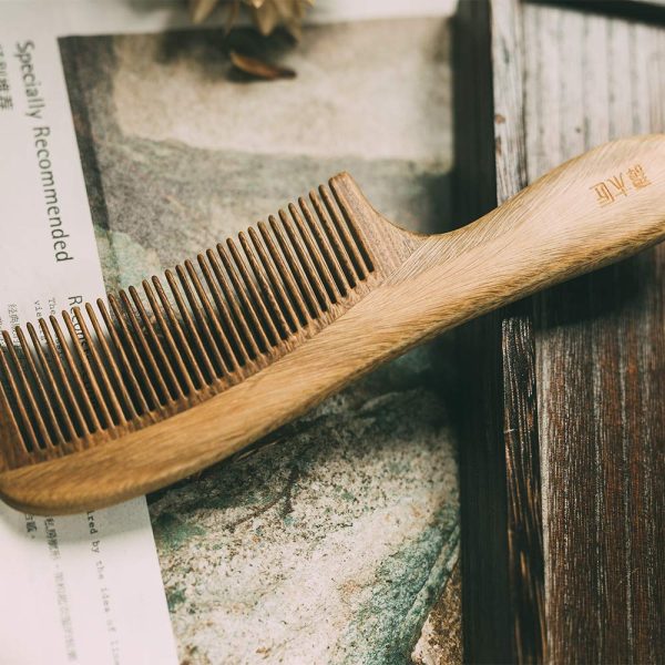 Peekingoose - Anti-Static, Wood Comb with Dragonfly and Lightning