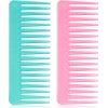 Peekingoose - Large Hair Detangling Comb, Wide Tooth for Curly, Wet Dry Hair, No Handle Comb Styling Shampoo Comb (White, Cyan)