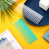 Peekingoose - Large Hair Detangling Comb, Wide Tooth for Curly, Wet Dry Hair, No Handle Comb Styling Shampoo Comb (White, Cyan)